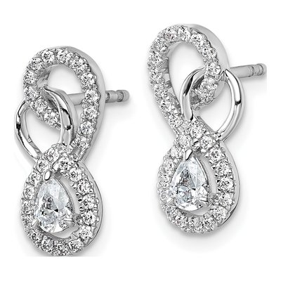 14K White Gold 1/2 ct tw Diamond Infinity Dangle Earrings – view 2