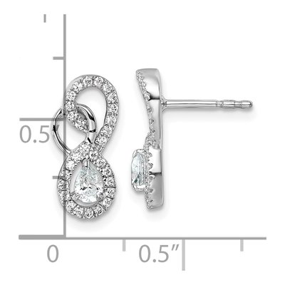 14K White Gold 1/2 ct tw Diamond Infinity Dangle Earrings – view 3
