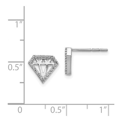 14K White Gold 1/8 ct tw 0.8mm Round Diamond Gemstone-Shaped Stud Earrings – view 4