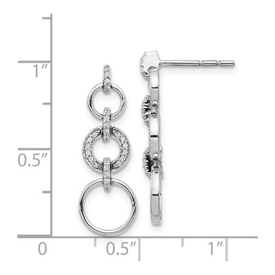 14K White Gold 1/6 ct tw Diamond Circles Dangle Earrings – view 4