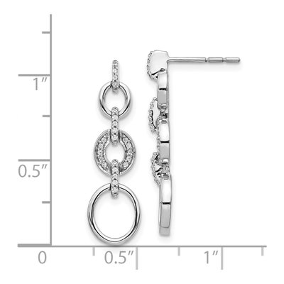 14K White Gold 1/8 ct tw Diamond Circle Dangle Earrings – view 5