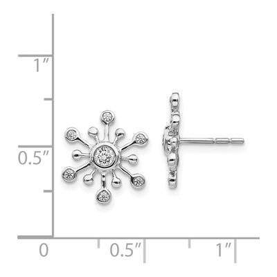 14K White Gold 1/4 ct tw 2.7mm Round Diamond Snowflake Stud Earrings – view 4