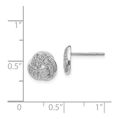 14K White Gold 1/4 ct tw 1.1mm Round Diamond Love Knot Stud Earrings – view 5