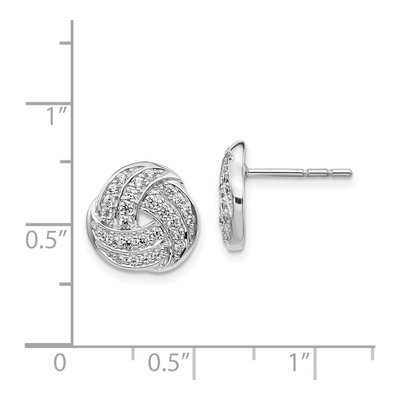 14K White Gold 1/2 ct tw 1.4mm Round Diamond Love Knot Stud Earrings – view 4