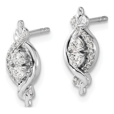 14K White Gold 1/4 ct tw Diamond Twist Dangle Earrings – view 3