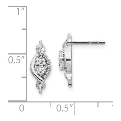 14K White Gold 1/4 ct tw Diamond Twist Dangle Earrings – view 5