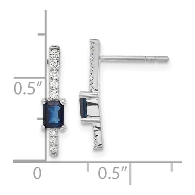 14K White Gold 1/7 ct tw Sapphire & Diamond Dangle Earrings – view 4