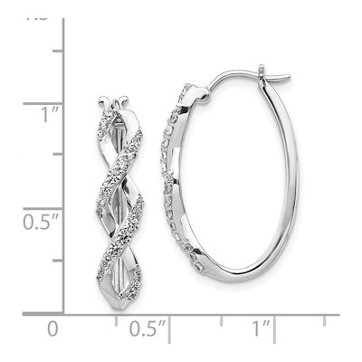 14K White Gold 1/2 ct tw 25mm Diamond Fancy Hoop Earrings – view 5