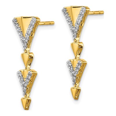 14K Yellow Gold 1/5 ct tw Diamond Dangle Earrings – view 2