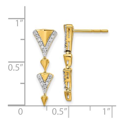 14K Yellow Gold 1/5 ct tw Diamond Dangle Earrings – view 4