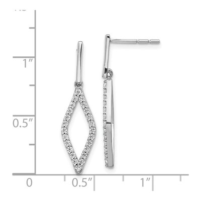 14K White Gold 1/2 ct tw Lab-Grown Diamond Dangle Earrings – view 3
