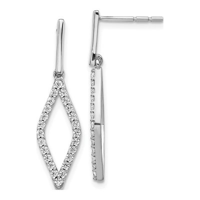14K White Gold 1/2 ct tw Lab-Grown Diamond Dangle Earrings