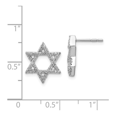 14K White Gold 3/8 ct tw 0.9mm Round Diamond Star of David Stud Earrings – view 3