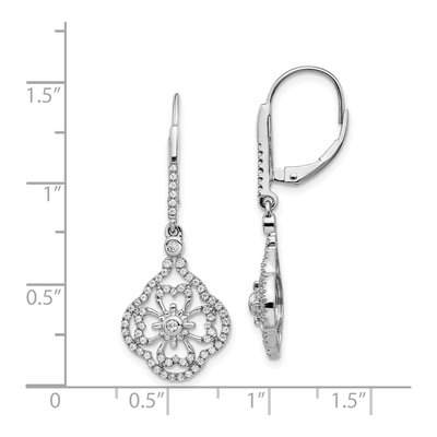 14K White Gold 1/2 ct tw Diamond Leverback Earrings – view 5