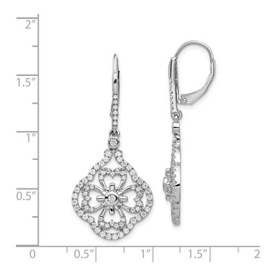 14K White Gold 1 ct tw Diamond Leverback Earrings – view 3