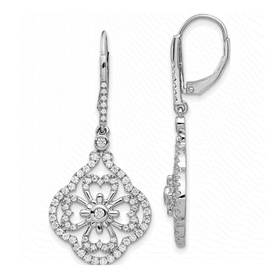 14K White Gold 1 ct tw Diamond Leverback Earrings