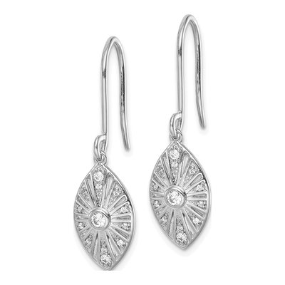 14K White Gold 1/5 ct tw Diamond Vintage Dangle Earrings – view 2