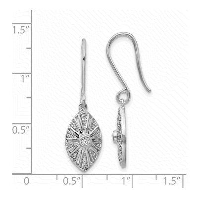14K White Gold 1/5 ct tw Diamond Vintage Dangle Earrings – view 4