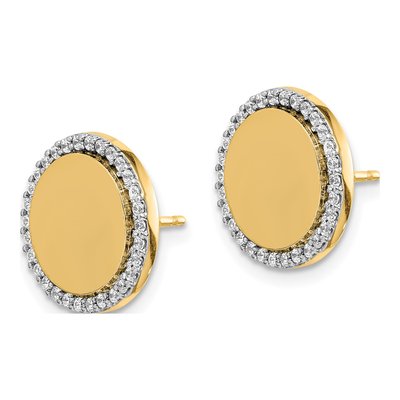 14K White Gold 1/3 ct tw 1mm Round Diamond Circle Stud Earrings – view 2