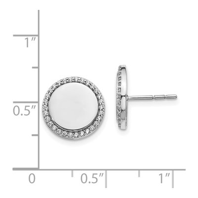 14K White Gold 1/3 ct tw 1mm Round Diamond Circle Stud Earrings – view 4
