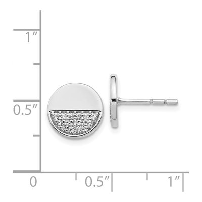 14K White Gold 1/5 ct tw 1.2mm Round Diamond Fancy Circle Stud Earrings – view 3