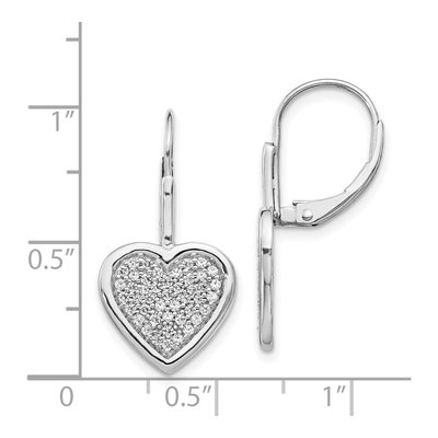 14K White Gold 1/2 ct tw Diamond Heart Leverback Earrings – view 4