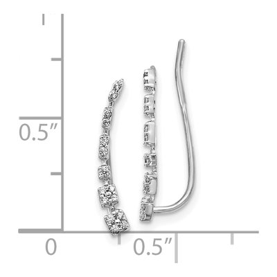 10K White Gold 1/6 ct tw Diamond Ear Climber Threader Earrings – view 4