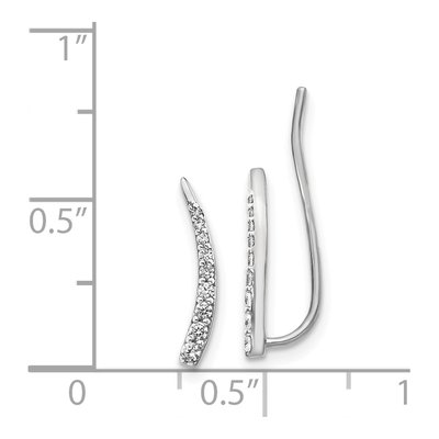 14K White Gold 1/6 ct tw Diamond Graduated Ear Climbers Threader Earrings – view 5