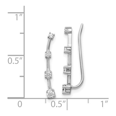 14K White Gold 1/3 ct tw Lab-Grown Diamond Ear Climbers Threader Earrings – view 4