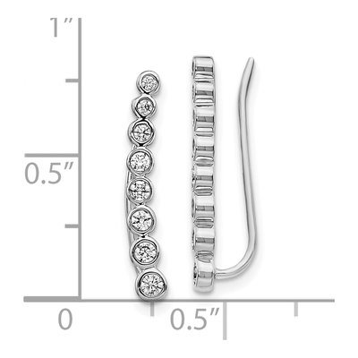 10K White Gold 3/8 ct tw Diamond Ear Climber Threader Earrings – view 4