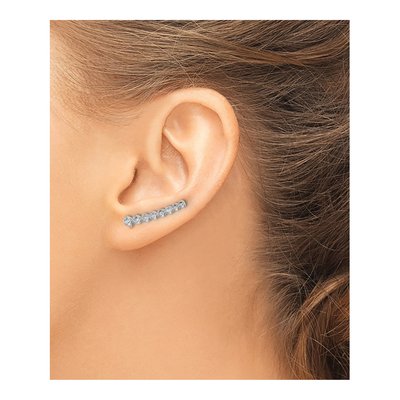 14K White Gold 3/8 ct tw Lab-Grown Diamond Ear Climbers Threader Earrings – view 4