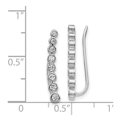 14K White Gold 3/8 ct tw Lab-Grown Diamond Ear Climbers Threader Earrings – view 5