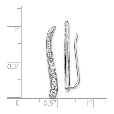 14K White Gold 1/2 ct tw Diamond Curved Ear Climber Threader Earrings – view 4