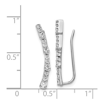 14K White Gold 1/2 ct tw Diamond Ear Climbers Threader Earrings – view 2