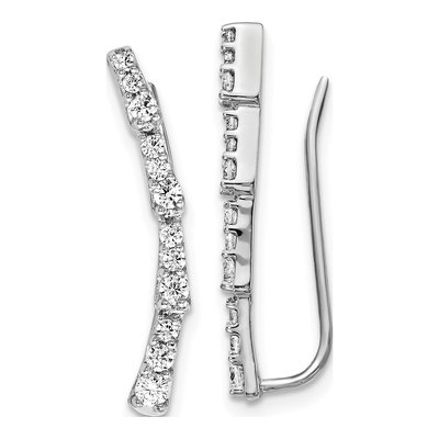 14K White Gold 1/2 ct tw Diamond Ear Climbers Threader Earrings