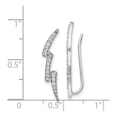 14K White Gold 1/3 ct tw Diamond Lightning Ear Climbers Threader Earrings – view 4
