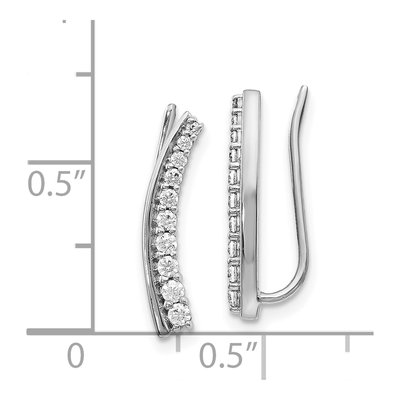 14K White Gold 1/3 ct tw Diamond Graduated Ear Climbers Threader Earrings – view 5