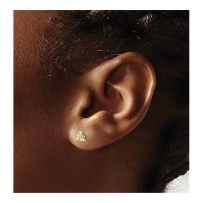 14K Yellow Gold 1/4 ct tw 2.1mm Round Diamond Triangle Stud Earrings – view 3