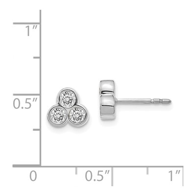 14K White Gold 1/2 ct tw 2.7mm Round Diamond Bezel Stud Earrings – view 2