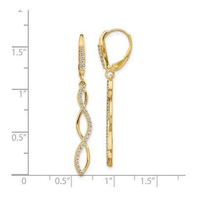 14K Yellow Gold 1/3 ct tw Diamond Leverback Earrings – view 4