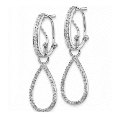 14K White Gold 1/2 ct tw Diamond Teardrop Dangle Earrings – view 2