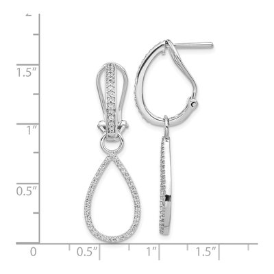 14K White Gold 1/2 ct tw Diamond Teardrop Dangle Earrings – view 4