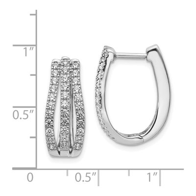 14K White Gold 1 ct tw 21mm Lab-Grown Diamond Huggie Hoop Earrings – view 5
