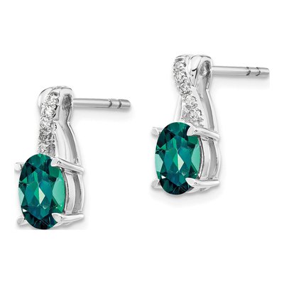14K White Gold 1/20 ct tw Diamond Dangle Earrings – view 2