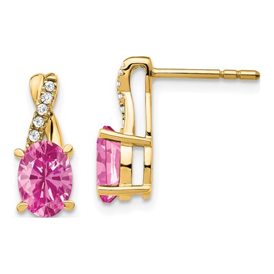 10K Yellow Gold 1/20 ct tw Diamond Dangle Earrings