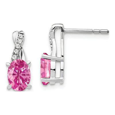 14K White Gold 1/20 ct tw Diamond Dangle Earrings