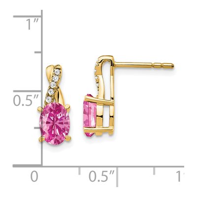 14K Yellow Gold 1/20 ct tw Diamond Dangle Earrings – view 4