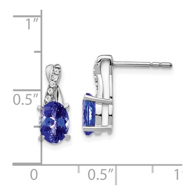 14K White Gold 1/20 ct tw Tanzanite & Diamond Dangle Earrings – view 4