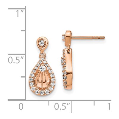 14K Rose Gold 1/3 ct tw Diamond Teardrop Dangle Earrings – view 3