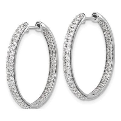 14K White Gold 1.5 ct tw 26mm Diamond Inside-Out Hoop Earrings – view 2